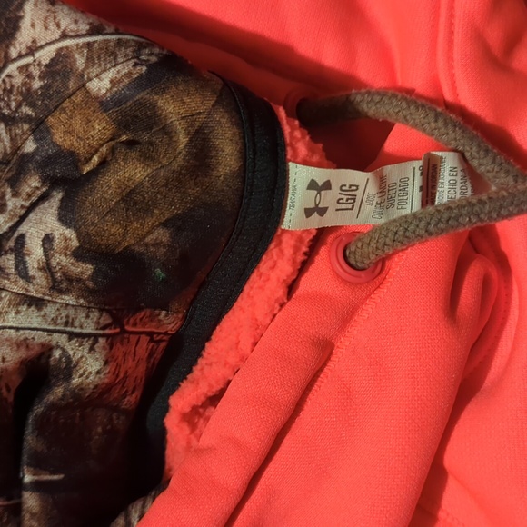 Under Armour Women's UA Neon Pink Camo Hoodie Sweatershirt Size L - Picture 7 of 7